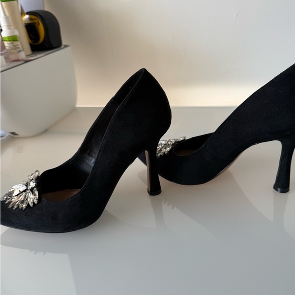 Michael Shannon Black Rhinestone Heels, Sz 9 - Picture 7 of 7